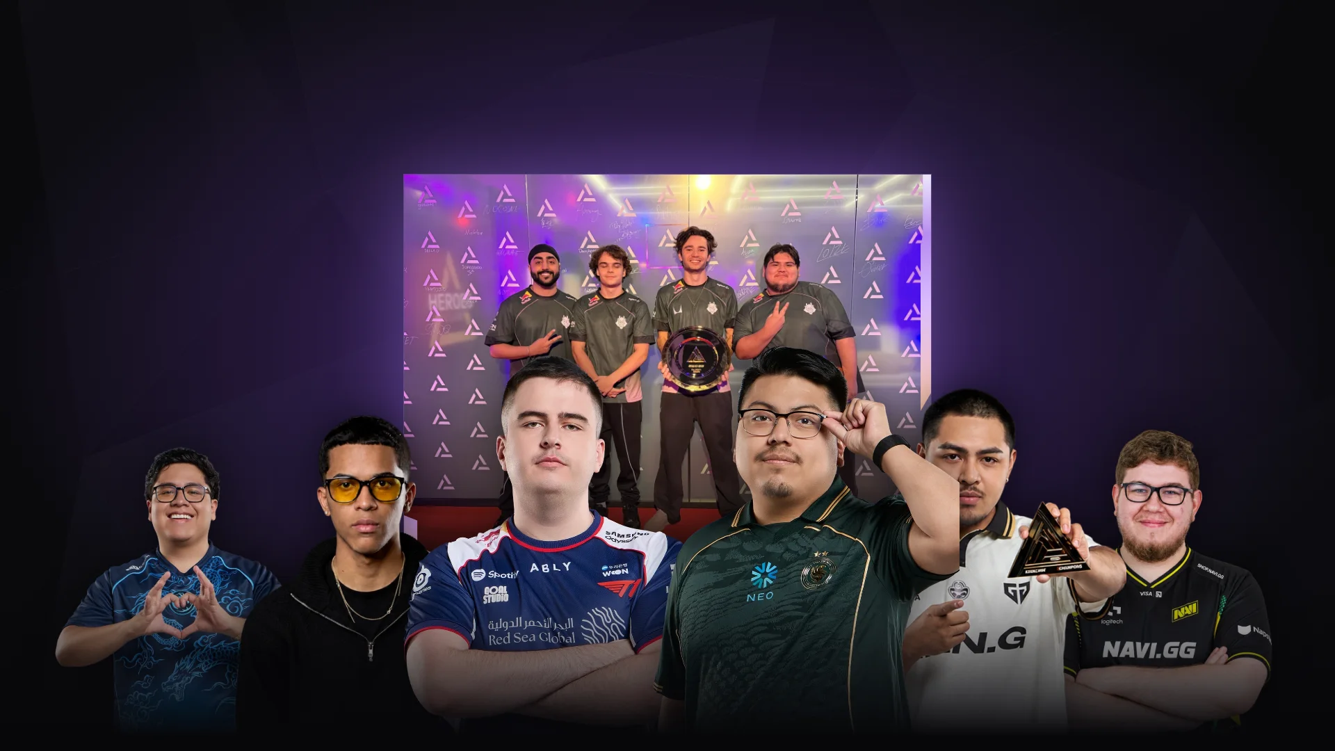 ASC Talent players with G2 Esports' EWC 2026 Warzone champions